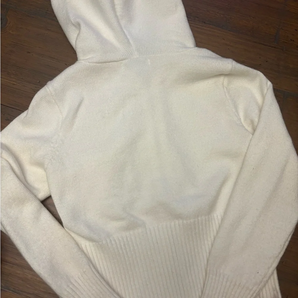 Frankie’s bikinis white cloud knit zip up hoodie - Picture 10 of 13